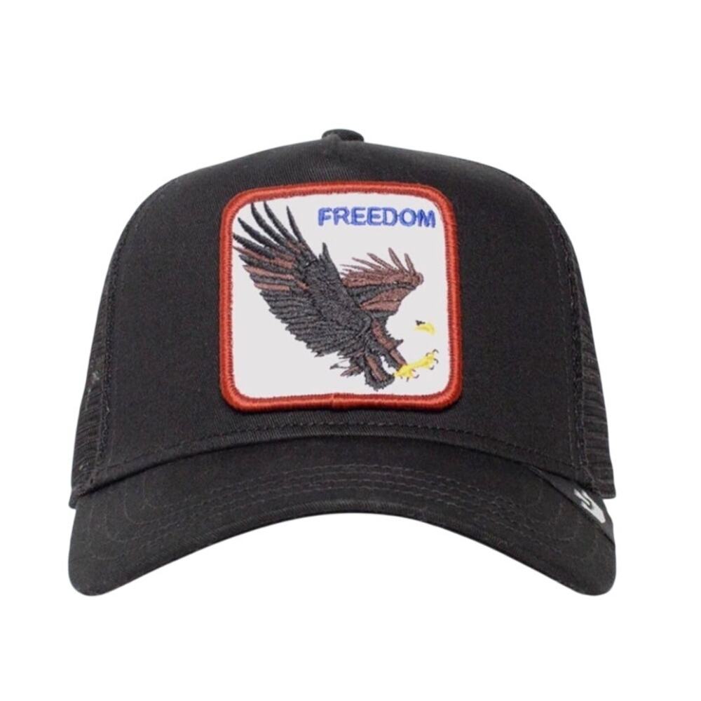 Goorin Bros. Limited Edition The Farm Freedom Eagle Patch Black Trucker Hat, NWT